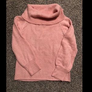 Pink cowl-neck sweater